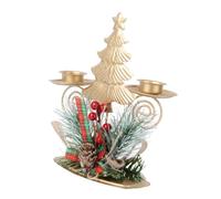 Alipis 1 Pièce Bougeoir de Noël LED LEDs Decor Noel Decoration de Noel Fiesta Batterie de guirlandes Lumineuses décor Bougies Coniques Chandelier chandelle Métal Green