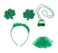 Alipis 1 Set D'accessoires Saint-patrick Bandeau Trèfle Vert en Plastique et Tissu Jupe et Collier pour Fête de Patrick