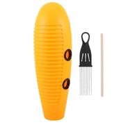 Alipis 1 Set Guiro - Instrument de percussion en plastique avec raclette - Instrument d'accompagnement musical - latin Guiro pour spectacles en direct - Jaune
