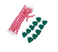 Alipis 10 Ensembles Mini DIY Christmas Knit Hats and Scarves for Wine Bottles Holiday Craft Decorations Artistic Home Festive Accessories
