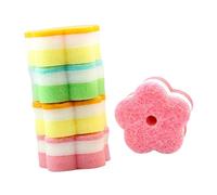 Alipis 10 Pièces à Récurer en Éponge Tampon à Récurer Éponge Épurateur Éponge pour Laver La Vaisselle Torchons Éponge Cuisine Forme De Fleur Chiffon De Nettoyage