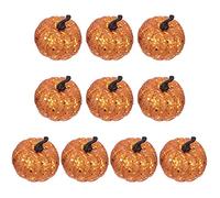 Alipis 10 Pièces Courge Bubble Gold Dust Décorations pour Les Salas De CASA Mini-citrouilles d'halloween Citrouille Artificielle Scintillante Maquette Fée Mousse Enfant Paillettes