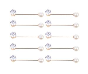 Alipis 10 Pièces Épingle Décorative Femme en Alliage Blanc, Épingle Anti-dévoilement Élégante pour Jeans, Accessoire Chic pour Vie Quotidienne et Soirées