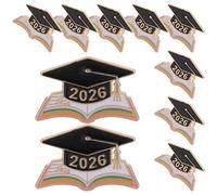Alipis 10 Pièces Épinglette de Fête de Remise de Diplômes 2026 en Alliage Léger Forme Chapeau de Graduation et Livre, Souvenir Intemporel pour Enseignants et Étudiants Lors Cérémonie