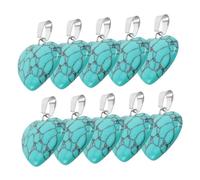 Alipis 10 Pièces Heart Shaped Crystal Pendants Natural Water Crystal Agate Stone Charms For DIY Jewelry Making Small Love Heart Gemstone For Bracelets And Earrings