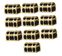 Alipis 10 pièces Lot de Coffres Au Trésor Pirates Miniatures Plastique Noir et Or Coffrets Cadeaux Garçon Fille pour Fêtes Halloween Anniversaires et Noël Boîtes de Rangement pour Jeux