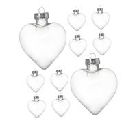 Alipis 10 Pièces Lot de Cœur Plastique Transparentes Creuses à Remplir Décorations Suspendues pour Sapin de Noël et Vitrines Ornements Festifs Polyvalents pour et Occasions Spéciales