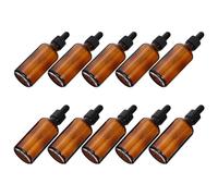 Alipis 10 pièces Lot de Flacons Verre Coloré pour Huiles Essentielles avec Pipette Étanche Flacons Rechargeables pour Aromathérapie et Cosmétiques Bouteilles Multifonctions Verre Épais