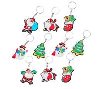 Alipis 10 pièces Lot de Porte Clés Père Noël Silicone et Décoration Suspendue de et pour de Noël