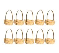 Alipis 10 Pièces Mini Panier à Fleurs Tressé en Bambou | Usage Intérieur pour Fleurs Fraîches ou Artificielles, Style Rustique Chic, Teinte Kaki, Maison Moderne