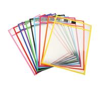 Alipis 10 pièces Pochette Effaçable à Sec Portable Transparente Multi-usage Protège-documents Réutilisable pour Étudiants Bureau et École