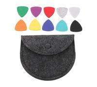 Alipis 10 Pièces Soft Felt Ukulele Picks Heart Shape With Round Pouch Noise-reducing Bass Music Picks For Beginners And Advanced Players Portable Storage For Practice And Performance