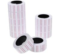 Alipis 10 Rouleaux D’étiquettes Autocollantes en Papier Blanc Ligne Rouge, Format Unique pour Imprimante D’étiquettes, Recharge pour Pistolet à Prix, Étiquettes de Prix Supermarché