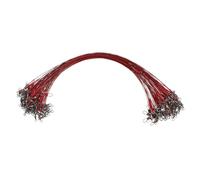 Alipis 100 pièces Bas de Ligne Anti-Morsure Acier avec Émerillon Pivotant Fil de Résistant pour Eau Douce et Salée Accessoire Leader pour Leurres et Tackle Rouge