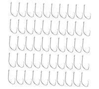 Alipis 100 pièces Crochets Circulaires Acier Au Hameçons Barbelés pour Eau Douce et Salée Point Offset et Œil Fermé pour Capture des Poissons