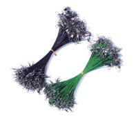 Alipis 100 pièces Fil de Acier Résistant à Usure Lot de Vert et Noir Bas de Ligne Anticorrosion pour Eau Douce et Salée Accessoires Leader pour Au Leurre et Carnassier Durabilité