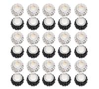 Alipis 100 pièces Perles Grosses à pour Bracelet DIY Noires et Blanches Accessoires Décoratifs pour Bijoux avec Perles Artisanales pour Fabrication de Colliers et Bracelets