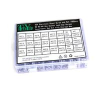 Alipis 1080 pièces Kit Vis Écrous et Rondelles Acier Inox Assortiment Boulons à Tête Hexagonale à Embase Fixation pour Machines Électronique et Bricolage avec Boîte de Rangement Robuste