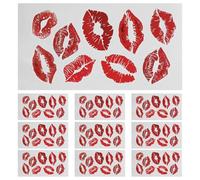Alipis 10feuilles Autocollants Décoratifs pour Corps Visage Tatouages Temporaires Pours Lèvres Stickers Baisers pour Saint-valentin et Halloween