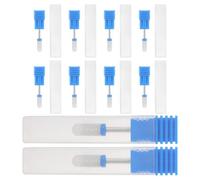 Alipis 10pcs Embouts de Ponçage Céramique pour Manucure et Pédicure, Tête Ronde Lisse en Céramique et Plastique, Adaptés pour Dip Powder et Acryliques en Milieu Professionnel