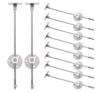 Alipis 10pcs Tiges de Support de Porte D'armoire en Plastique et Fer Argenté, Résistant à L'usure Embout Rond, pour Meubles de Salle de Bain et Chambre
