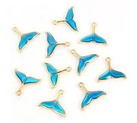 Alipis 10pièces Lot De Pendentifs Queue De Sirène à Suspendre Pour Bracelets Ou Boucles Oreilles Pendentifs Colorés Dorés Et Bleu Ciel
