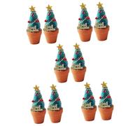 Alipis 10pièces Mini Arbre De Noël Potted Décoration De Maison De Poupées Accessoire Festif pour Créer Une Ambiance Chaleureuse Votre Décor
