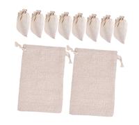 Alipis 10pièces Sachets Coton Beige pour Filtrer Herbes Café Thé Soupes Bouillons Épices avec Cordon de Serrage Lot de Sachets Vides pour Cuisson et Rangement