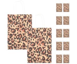 Alipis 12 Paquet en Papier Kraft Pliables Poignées, Motif Dinosaure Créatif, Petits Sachets Présents Réutilisables pour Marchés Artisanaux et Fêtes, Lot de 12