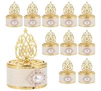 Alipis 12 Pièces Boîte à Bonbons de Mariage en Plastique Or, Coffret Délicat et Simple pour Présents Invités, pour Fêtes et Douches Nuptiales