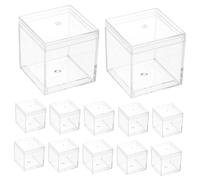 Alipis 12 pièces Boîte de Rangement Transparente Boîte Cube Claire Empilable pour Spécimens Compacte pour Bijoux et Minéraux Facile à Nettoyer et Organiser