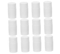 Alipis 12 Pièces Bouteilles Petit Bouteille De Pilules Quotidien Bouteille Contenant Des Comprimés Pilule Vide Récipient En Médecine De Voyage Blanche Pehd
