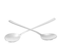 Alipis 12 pièces Cuillères Acier Inoxydable à Fond Plat Design Carré Cuillères à Soupe et Dessert Ustensiles de Cuisine Résistants Poignée Incurvée Confortable