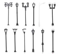 Alipis 12 pièces Décoration Mini Lampadaires de Rue Modèles Aléatoires Accessoires Mini Maison pour Aménagement Paysager et Scène de Parc