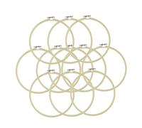 Alipis 12 pièces Lot de Cercles à Broder Bambou Cadre Ajustable pour Point de Croix DIY Cercle de Broderie pour Couture et Décoration Murale