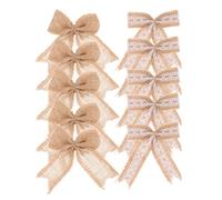 Alipis 12 Pièces Nœud Rustique en Toile de Jute Fait Main Design Élégant Queue D'hirondelle, Décoration Solide pour Couronnes et Embellissements de Maison de Noël