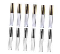 Alipis 12 pièces Tube de Gloss à Lèvres Transparent avec Couvercles Électroplaqués Argent et Or Flacon Rechargeable pour Brillant à Lèvres Cosmétiques de Voyage Tube de Sub-emballage