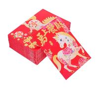Alipis 120 pièces Enveloppes Rouges Chinoises pour Nouvel An Thème Cheval Grands Paquets pour Fête Du Printemps Capacité Généreuse pour Cadeaux et Cartes pour Échanges Familiaux et Vœux