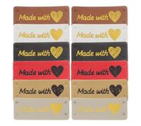 Alipis 120 pièces Lot de Étiquettes PU Made With Love Coudre avec Trous Décoration Cœur pour Sacs Chapeaux Écharpes et Projets DIY Tricot