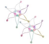 Alipis 12pièces Lot de Élastiques à Cheveux Doubles Cœur Perlés et Très Élastiques pour Tenue Douce Dommage Adaptés aux Filles et Garçon Fille pour École le Sport Quotidien