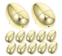 Alipis 12pièces Lot De Œufs De Pâques Plastique Doré à Remplir Boîtes à Bonbons Vides Pour Fête Anniversaire Mariage Décoration