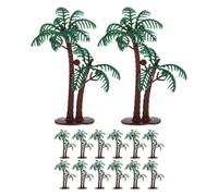 Alipis 15 Pièces Mini Palmier Artificiel, Modèle de Cocotier, Plastique Vert, Non Comestible, pour Gâteau et Aquarium, Projets Architecturaux DIY, Thème Forêt Sauvage, Garçon et Filles