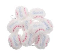 Alipis 15 Pièces Porte-clés Sportifs Mini Tennis 15 Pièces Blanc Pendentif Balle de Tennis Pompon Peluche Accessoires Décoratifs Souvenirs Fête Présents Fans de Sport