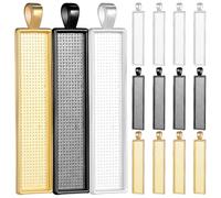 Alipis 15 pièces Rectangle Pendant Blanks Set For DIY Jewelry Making Rectangle Cabochons And Charms In For Custom Necklaces And Bracelets