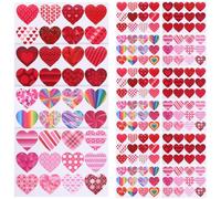 Alipis 16 Feuilles Lot de Autocollants Cœur Adhésifs pour DIY Étiquettes Mariage et Décoration Saint-valentin Stickers Multifonctions pour Enveloppes et Cadeaux
