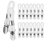 Alipis 16 pièces Pinces à Serviettes Métal et Corde de Coton Tressée Lot de Clips Accroche-serviette Antirouille pour Salle de Bain et Cuisine Fixation Sécurisée