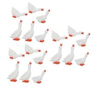 Alipis 18 Pièces Oie Blanche Ornement Coyote Oie Mini Figurine Oie De Jardin Décoration Figurines d'animaux pour Voiture Petite Oie Hamster Canards Miniatures Mignons Mini Cygnes