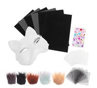 Alipis 1ensemble Masque De Chat Vierge à Décorer Kit De Masques à Moitié Visage Pour Accessoire Créatif Pour Fêtes Carnaval Et Cosplay Comprend Divers Éléments Décoratifs Pour