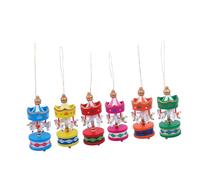 Alipis 2 Ensembles 6 Pièces Mini-carrousel Jouets en Bois pour Enfants Ornements d'arbre de Noël décor Ornement de manège Ornements de manège Miniature Ustensiles de Noël Souvenir