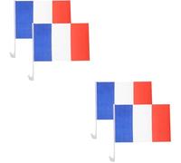 Alipis 2 Ensembles Drapeau De Voiture Français Polyester Lot De Fanion Aux Intempéries Pour Décoration De Facile À Installer Retirer 2 Pièces * 2